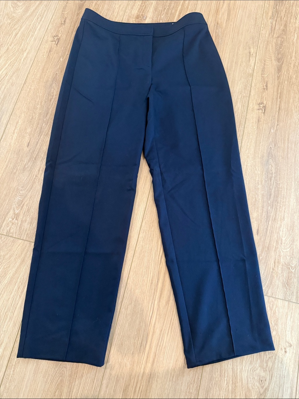 St. John Navy Straight-Leg Trousers